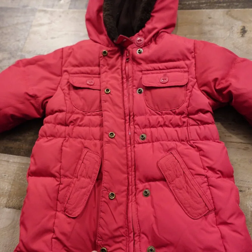 Baby Gap Down‎ Snowsuit Bunting Infant 12–18 Months Red Hooded Winter One-Piece